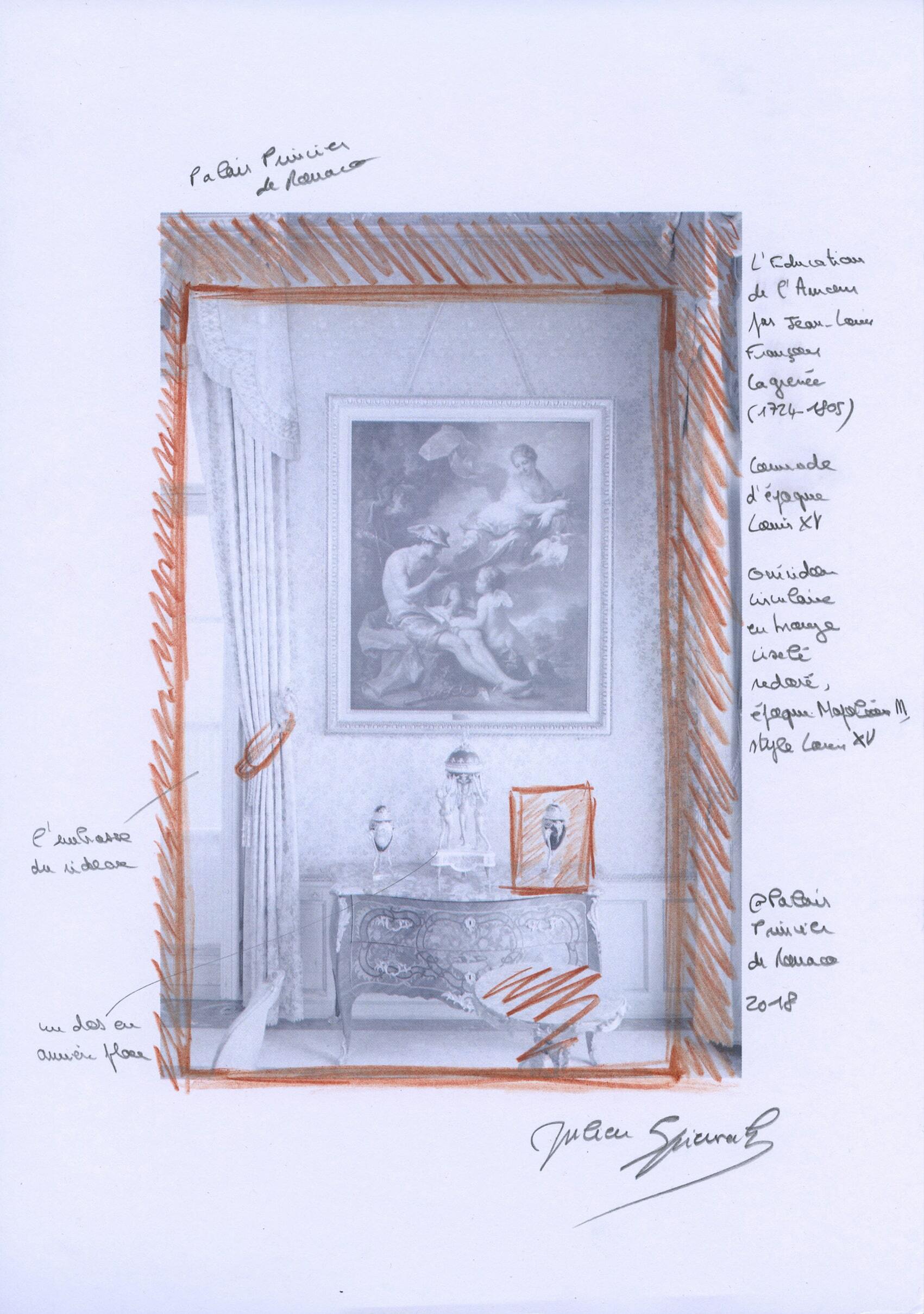 Julien Spiewak: Preparatory study. Prince’s Palace of Monaco. 2018. Unique piece, 2018
