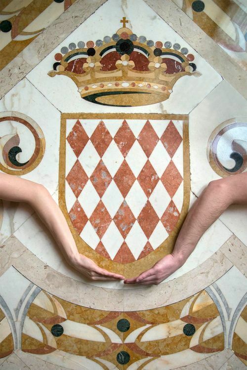 Julien Spiewak: Coat of Arms in the Colors of the Principality Surmounted by a Crown, Carole, Alexandre. Prince's Palace of Monaco, 2018. (Edition 2/5), 2018