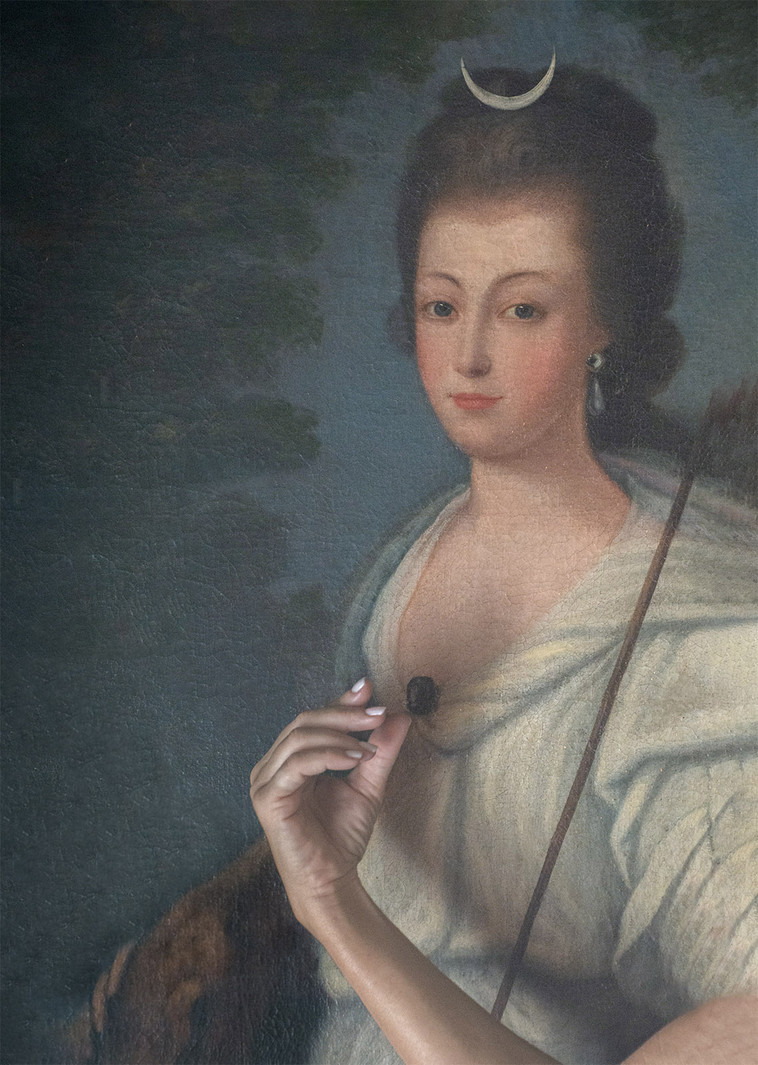 Julien Spiewak: Portrait of the second Marquise of Alorna, D. Leonor Tomásia de Lorena e Lencastre (Távora), 18th century, depicted as the goddess Diana the Huntress, Ewa. Fronteira Palace (Portugal). 2026