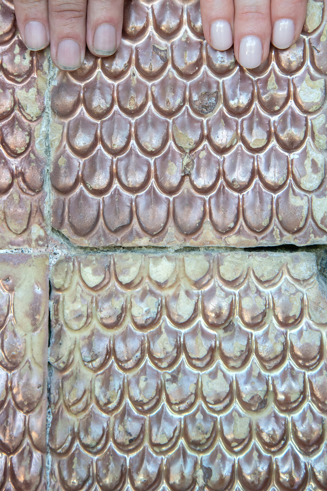 Julien Spiewak: Original Hispano-Moorish tile pattern, pinecone motif, Anna, Nuno. Fronteira Palace (Portugal). 2026